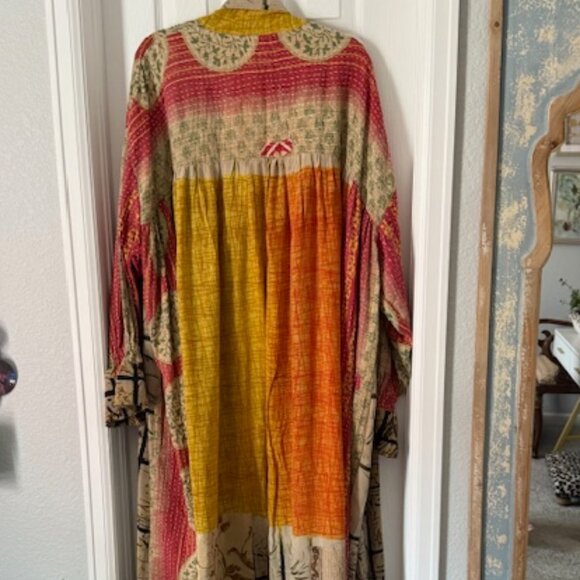 Kantha Bae Eutopia Duster - Cotton and Silk kimono - NWT - Picture 2 of 5